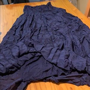 Blue cotton smocked waist skirt